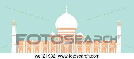 Stock Image - Facade of a mosque, Jama Masjid, Delhi, India. Fotosearch