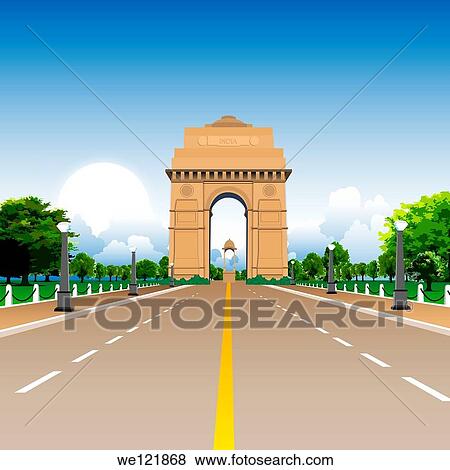 Facade of a war memorial, India Gate, New Delhi, India View Large Photo Image Stock Photo - Facade of a war memorial, India Gate, New Delhi, India. Fotosearch