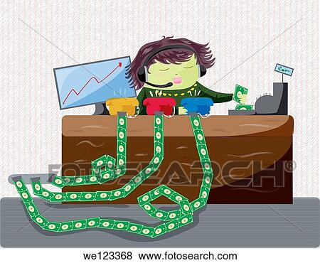 Stock Photo - Female customer service representative working in office. Fotosearch