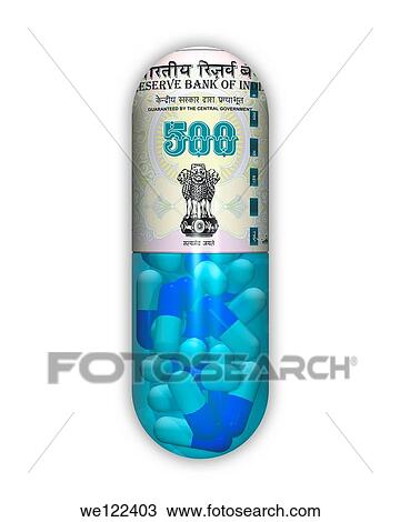 Five hundred rupees banknote on a capsule View Large Photo Image Stock Image - Five hundred rupees banknote on a capsule. Fotosearch