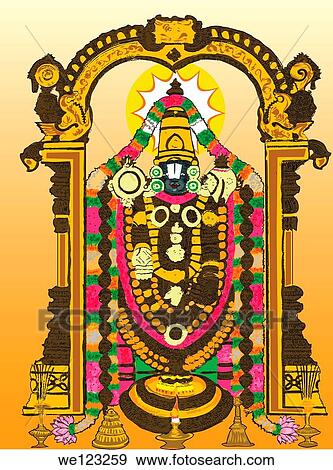 Hindu god Tirupati Balaji View Large Photo Image Stock Photo - Hindu god Tirupati Balaji. Fotosearch