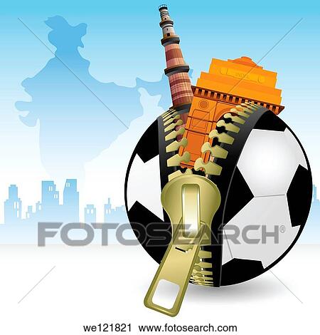 Historical buildings of India coming out from the zipper of a soccer ball View Large Photo Image Stock Image - Historical buildings of India coming out from the zipper of a soccer ball. Fotosearch