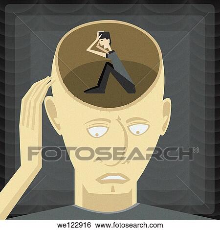 Illustration of a worried man View Large Photo Image Stock Photograph - Illustration of a worried man. Fotosearch
