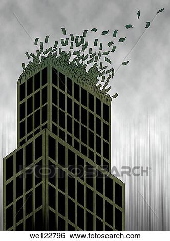 Illustration of building and money View Large Photo Image Stock Photograph - Illustration of building and money. Fotosearch