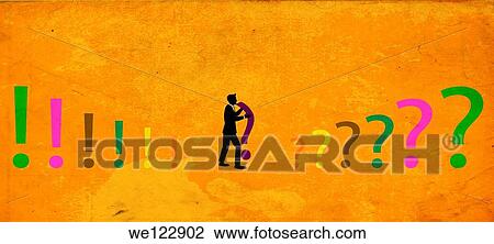 Illustration of businessman holding question mark View Large Photo Image Stock Image - Illustration of businessman holding question mark. Fotosearch