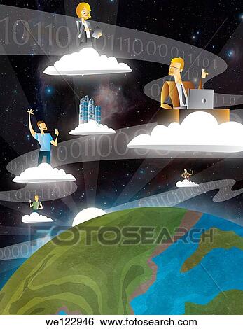 Illustration of cloud computing View Large Photo Image Stock Photograph - Illustration of cloud computing. Fotosearch