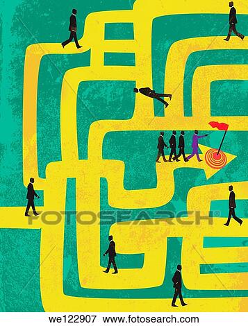 Illustration of followers following manager View Large Photo Image Stock Photo - Illustration of followers following manager. Fotosearch