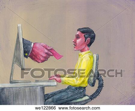 Illustration of man being given pink slip by business person View Large Photo Image Stock Photograph - Illustration of man being given pink slip by business person. Fotosearch