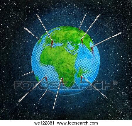 Stock Image - Illustration of ruining of earth. Fotosearch