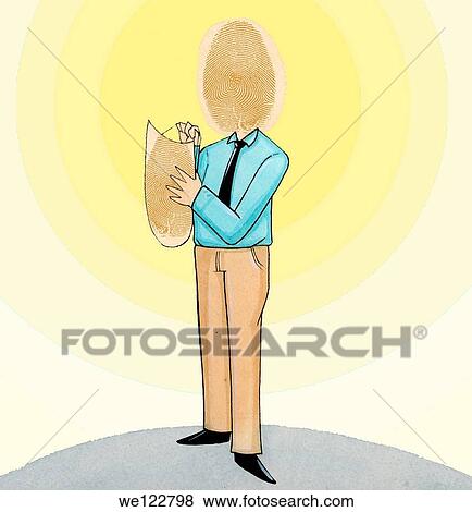 Stock Photo - Illustration of thief and thumb print. Fotosearch