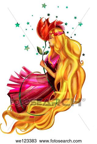 Stock Image - Illustration of Virgo zodiac sign. Fotosearch