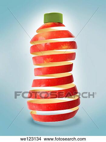 Illustrative image of an apple juice bottle View Large Photo Image Picture - Illustrative image of an apple juice bottle. Fotosearch