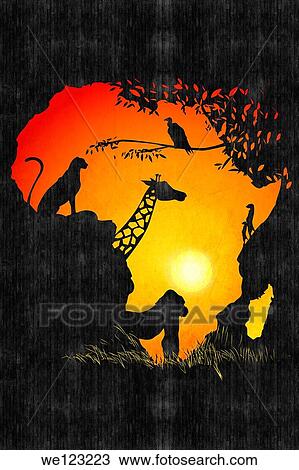 Illustrative image of animals in map of Africa View Large Photo Image Stock Image - Illustrative image of animals in map of Africa. Fotosearch