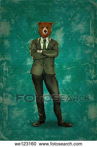 Illustrative image of bearish business man View Large Photo Image Stock Image - Illustrative image of bearish business man. Fotosearch