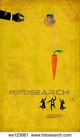 Illustrative image of business people jumping for carrot depicting competition for incentive View Large Photo Image Stock Image - Illustrative image of business people jumping for carrot depicting competition for incentive. Fotosearch