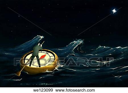 Illustrative image of businessman on compass boat representing path to success View Large Photo Image Stock Photo - Illustrative image of businessman on compass boat representing path to success. Fotosearch