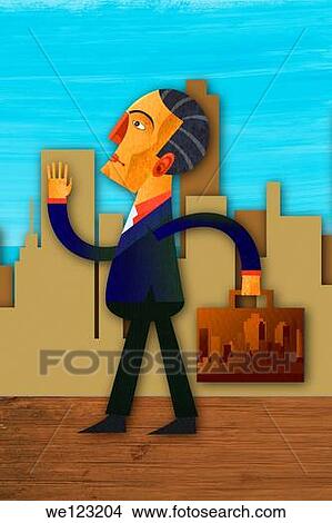 Illustrative image of businessman holding dollar sign representing victory View Large Photo Image Picture - Illustrative image of businessman holding dollar sign representing victory. Fotosearch