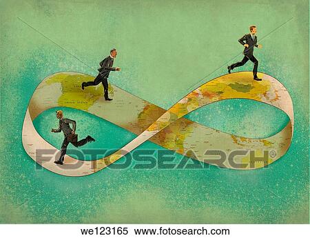 Illustrative image of businessmen running on infinity symbol View Large Photo Image Stock Photography - Illustrative image of businessmen running on infinity symbol. Fotosearch