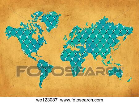 Illustrative image of grid on world map depicting the concept of global business networking View Large Photo Image Stock Photo - Illustrative image of grid on world map depicting the concept of global business networking. Fotosearch