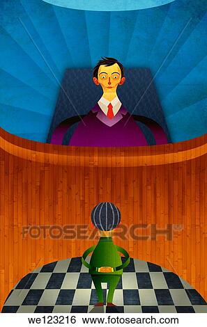 Illustrative image of judge looking at man representing accusation View Large Photo Image Stock Photograph - Illustrative image of judge looking at man representing accusation. Fotosearch