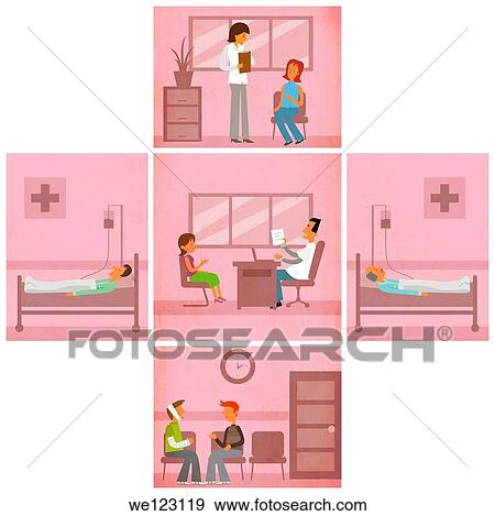 Illustrative of hospital interior View Large Photo Image Stock Photo - Illustrative of hospital interior. Fotosearch