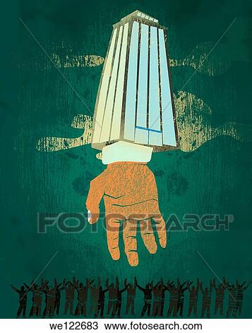 Illustrative representation of a hand picking workers from the crowd View Large Photo Image Stock Image - Illustrative representation of a hand picking workers from the crowd. Fotosearch