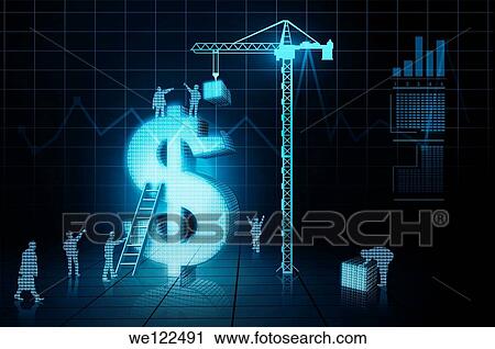 Illustrative representation of money construction View Large Photo Image Stock Image - Illustrative representation of money construction. Fotosearch