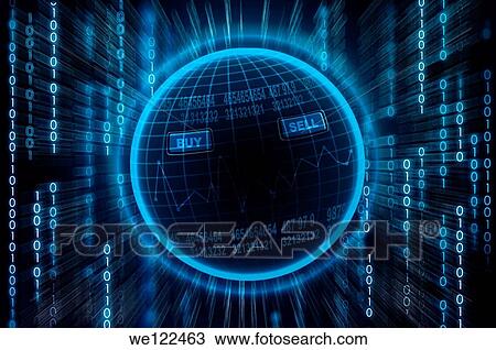 Stock Image - Illustrative representation of online trading. Fotosearch