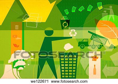 Illustrative representation of recycling View Large Photo Image Stock Image - Illustrative representation of recycling. Fotosearch
