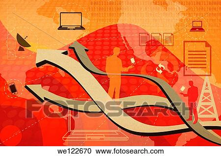 Stock Image - Illustrative representation of telecom industry. Fotosearch