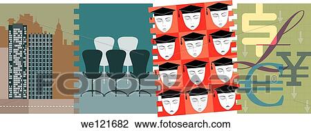 Stock Image - Illustrative representation showing employees selection. Fotosearch