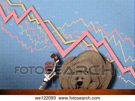 Stock Image - Illustrative representation showing stock market crash. Fotosearch