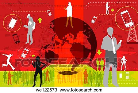 Illustrative representation showing global communication View Large Photo Image Stock Image - Illustrative representation showing global communication. Fotosearch