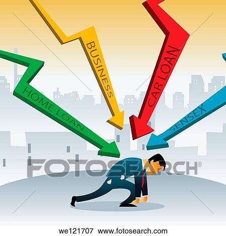 Illustrative representation showing downfall in market View Large Photo Image Stock Photo - Illustrative representation showing downfall in market. Fotosearch