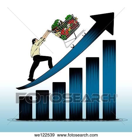Illustrative representation showing price rising View Large Photo Image Stock Photo - Illustrative representation showing price rising. Fotosearch