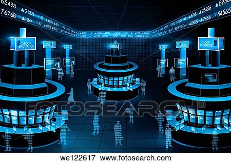 Stock Photo - Illustrative representation showing online share trading. Fotosearch