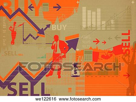 Illustrative representation showing share trading View Large Photo Image Stock Photograph - Illustrative representation showing share trading. Fotosearch