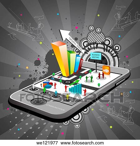 Illustrative representation showing the use of mobile phone in corporate sector View Large Photo Image Stock Photo - Illustrative representation showing the use of mobile phone in corporate sector. Fotosearch