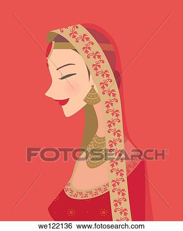 Indian bride wearing traditional wedding dress View Large Photo Image Stock Photograph - Indian bride wearing traditional wedding dress. Fotosearch