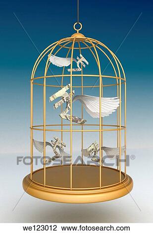 Indian currency notes flying in a bird cage View Large Photo Image Stock Image - Indian currency notes flying in a bird cage. Fotosearch