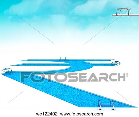 Stock Image - Indian currency symbol pool. Fotosearch