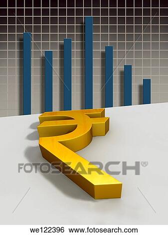 Indian currency symbol with bar graph View Large Photo Image Stock Photograph - Indian currency symbol with bar graph. Fotosearch