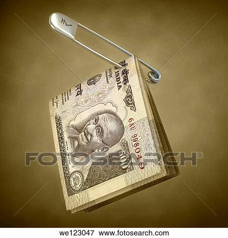 Indian five hundred rupee notes pinned in a safety pin View Large Photo Image Stock Photo - Indian five hundred rupee notes pinned in a safety pin. Fotosearch