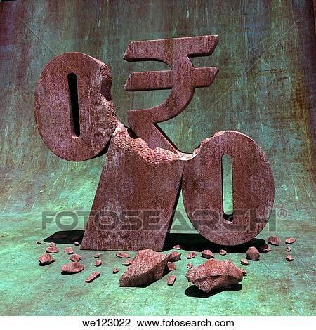 Indian Rupee symbol with scattered stone pieces View Large Photo Image Stock Image - Indian Rupee symbol with scattered stone pieces. Fotosearch