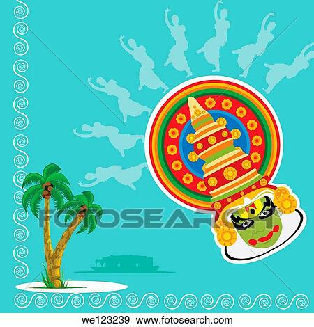 Stock Photo - Kathakali and Bharatnatyam dancers, Kerala, India. Fotosearch