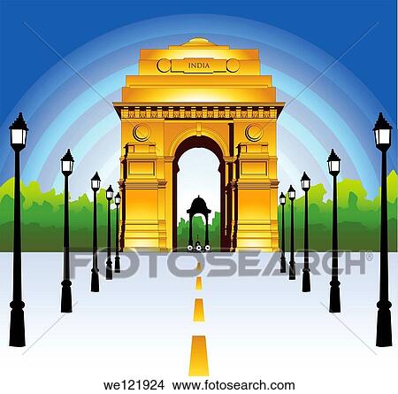 Lampposts in front of a war memorial, India Gate, New Delhi, India View Large Photo Image Picture - Lampposts in front of a war memorial, India Gate, New Delhi, India. Fotosearch