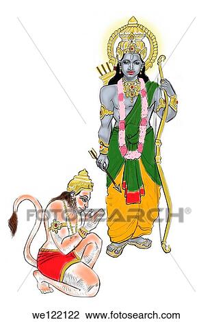 Lord Hanuman bowing to lord Rama View Large Photo Image Stock Image - Lord Hanuman bowing to lord Rama. Fotosearch