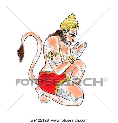 Lord Hanuman praying View Large Photo Image Stock Photo - Lord Hanuman praying. Fotosearch