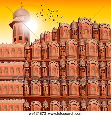 Low angle view of a palace, Hawa Mahal, Jaipur, Rajasthan, India View Large Photo Image Stock Image - Low angle view of a palace, Hawa Mahal, Jaipur, Rajasthan, India. Fotosearch