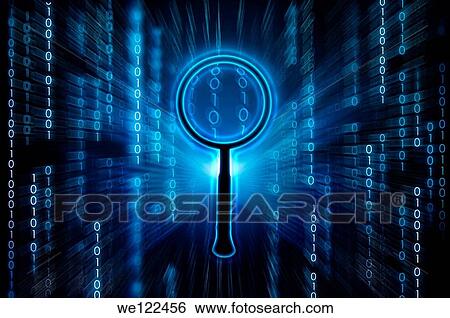 Magnifying glass on binary digits View Large Photo Image Stock Photograph - Magnifying glass on binary digits. Fotosearch